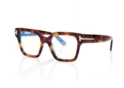 TOM FORD OM LIGHT HAVANA ICON BLUE BLOCK SQUARE OPTICALS