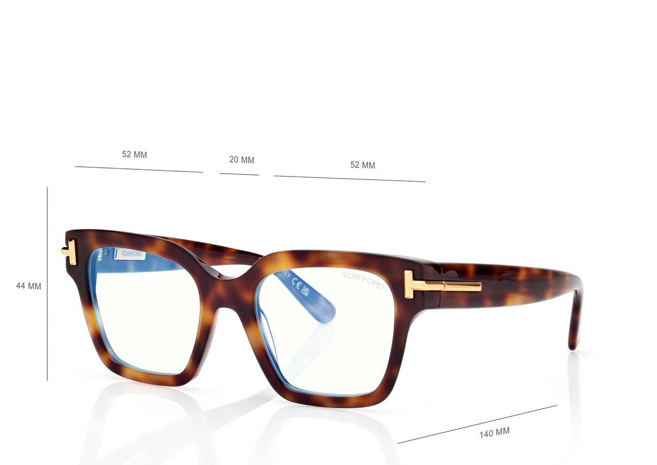TOM FORD OM LIGHT HAVANA ICON BLUE BLOCK SQUARE OPTICALS