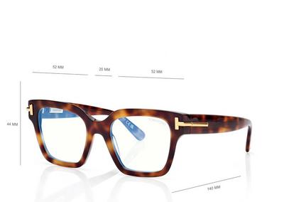TOM FORD OM LIGHT HAVANA ICON BLUE BLOCK SQUARE OPTICALS