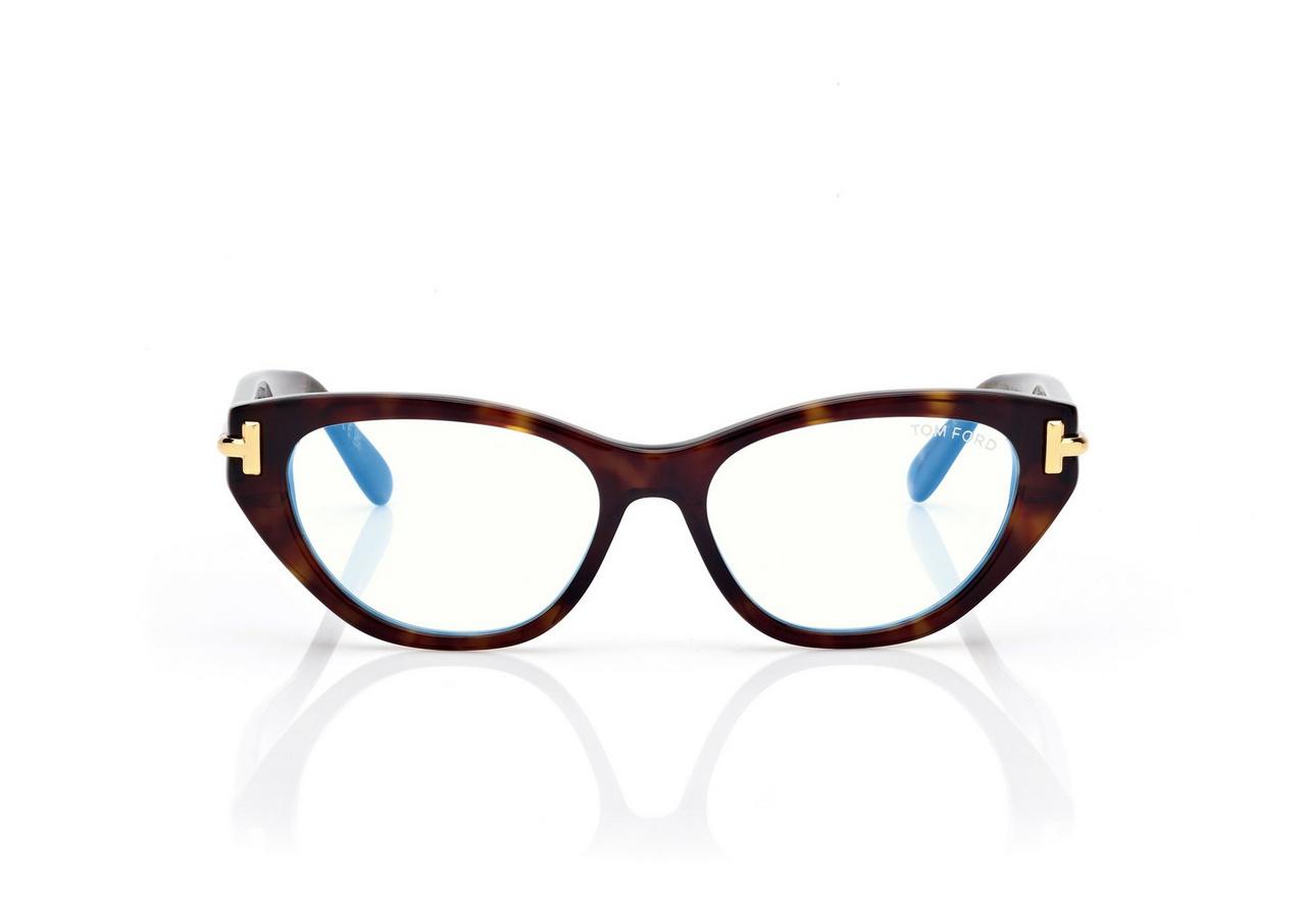 TOM FORD OM DARK HAVANA ICON BLUE BLOCK OVAL OPTICALS