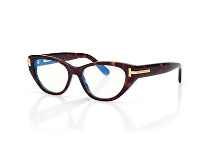 TOM FORD OM DARK HAVANA ICON BLUE BLOCK OVAL OPTICALS