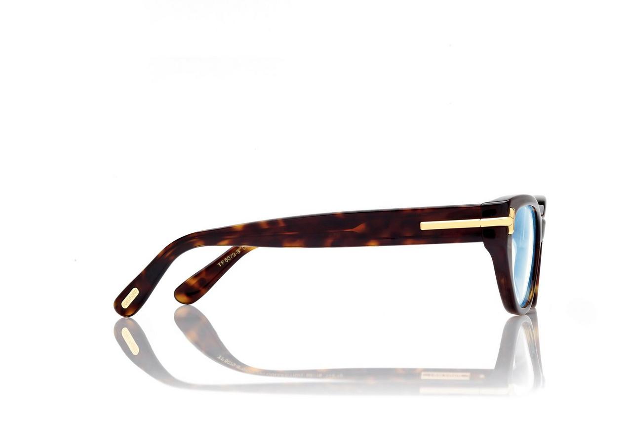 TOM FORD OM DARK HAVANA ICON BLUE BLOCK OVAL OPTICALS