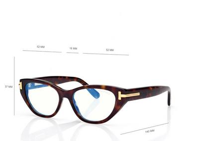 TOM FORD OM DARK HAVANA ICON BLUE BLOCK OVAL OPTICALS