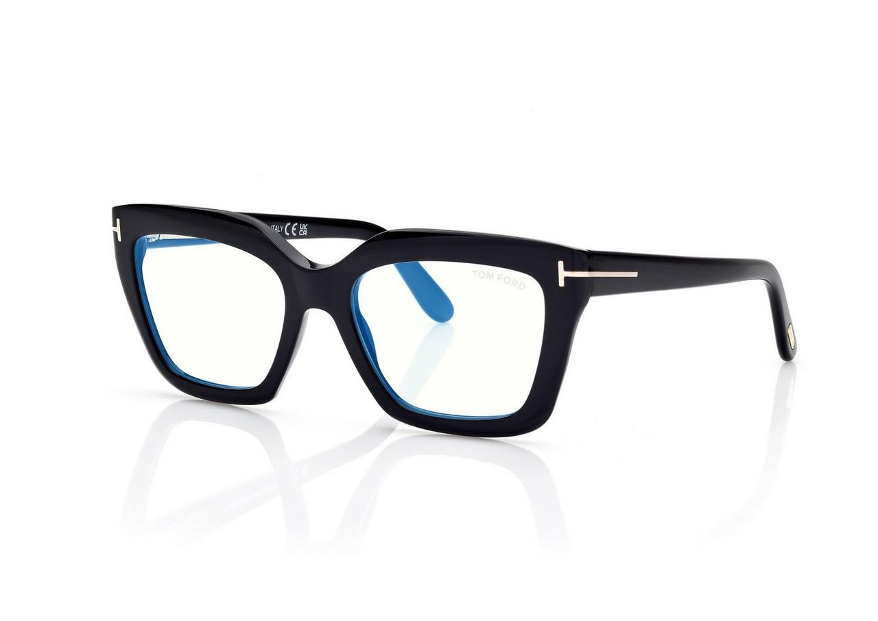 TOM FORD OM BLACK BLUE BLOCK CAT EYE OPTICALS