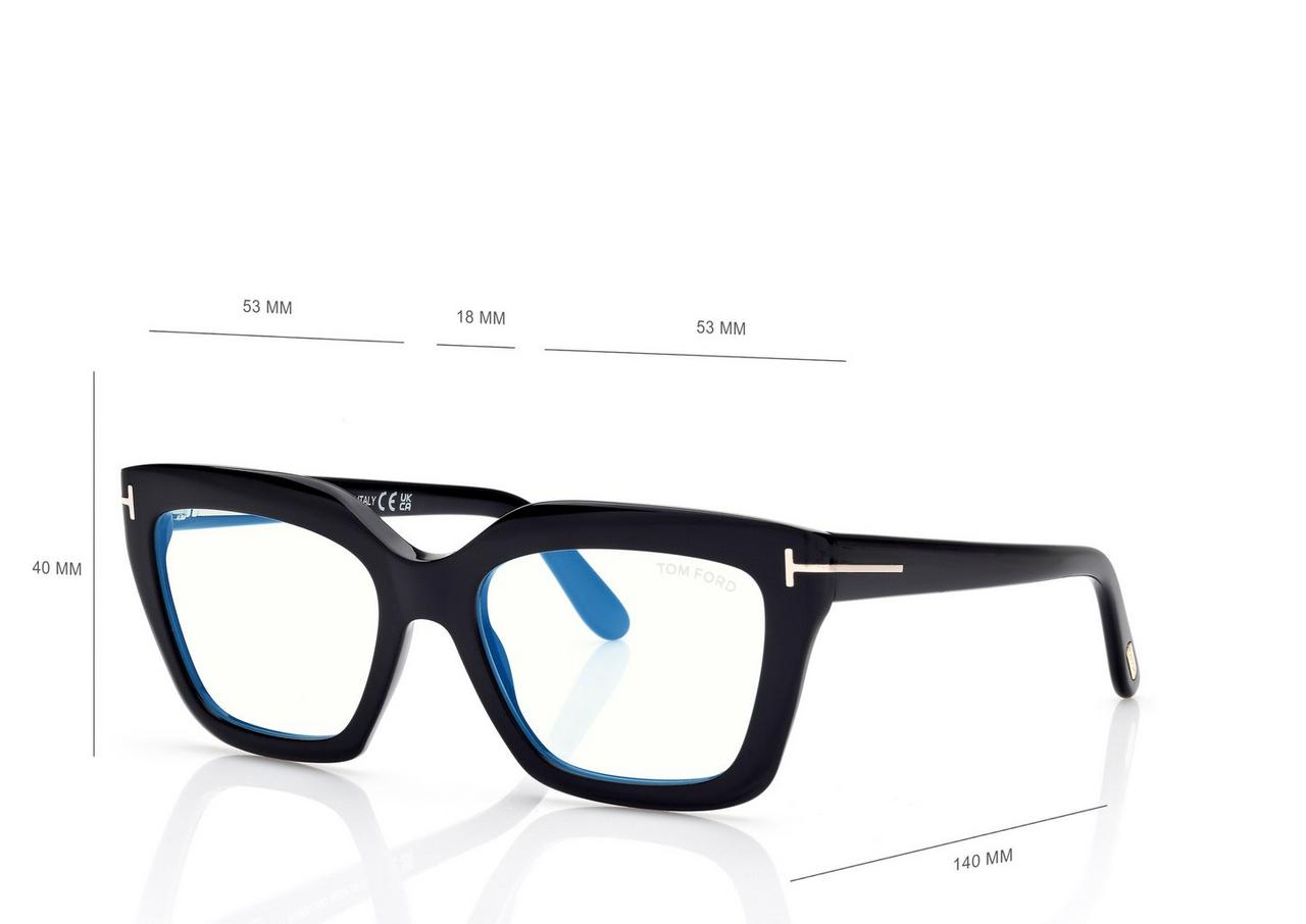 TOM FORD OM BLACK BLUE BLOCK CAT EYE OPTICALS