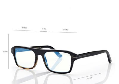 TOM FORD OM BROWN HORN HORN RECTANGULAR BLUE BLOCK OPTICALS
