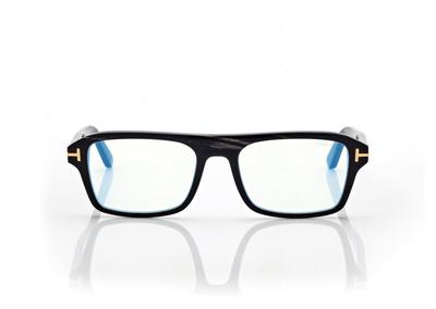 TOM FORD OM BLACK HORN HORN RECTANGULAR BLUE BLOCK OPTICALS
