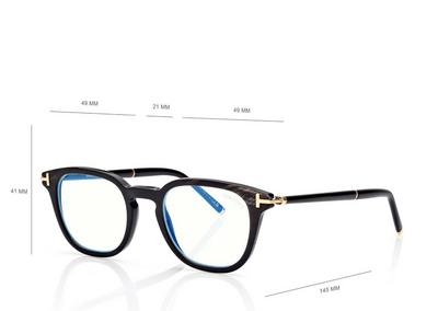 TOM FORD OM BLACK HORN HORN SQUARE BLUE BLOCK OPTICALS