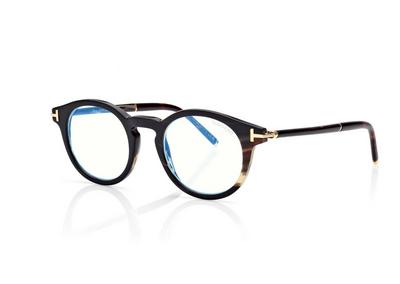 TOM FORD OM GREEN HORN ROUND HORN BLUE BLOCK OPTICALS