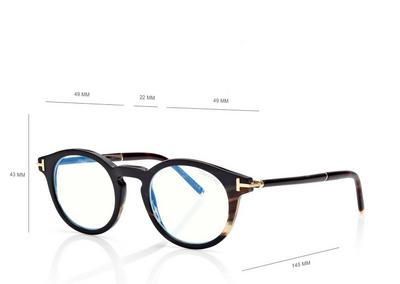 TOM FORD OM GREEN HORN ROUND HORN BLUE BLOCK OPTICALS