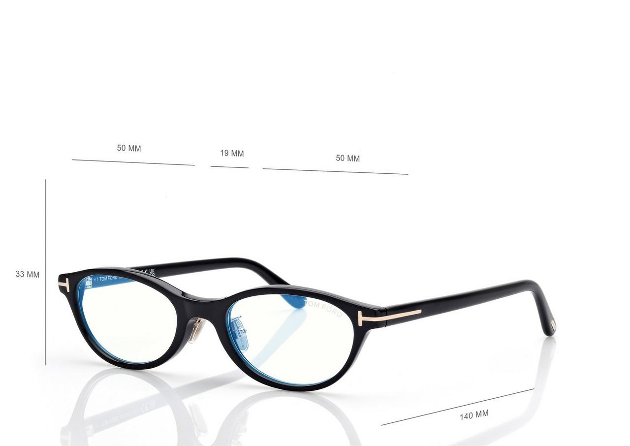 TOM FORD OM BLACK BLUE BLOCK OVAL OPTICALS