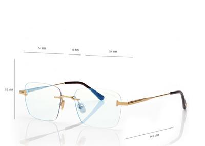 TOM FORD OM GOLD BLUE BLOCK RECTANGULAR OPTICALS