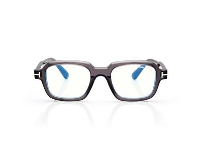 TOM FORD OM GREY GEOMETRIC BLUE BLOCK OPTICALS