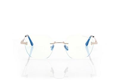 TOM FORD OM GOLD GEOMETRIC BLUE BLOCK OPTICALS
