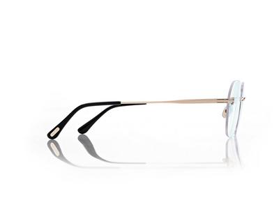TOM FORD OM GOLD GEOMETRIC BLUE BLOCK OPTICALS