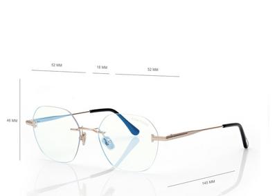 TOM FORD OM GOLD GEOMETRIC BLUE BLOCK OPTICALS