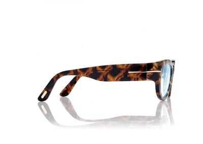 TOM FORD OM LIGHT HAVANA OVAL BLUE BLOCK OPTICALS