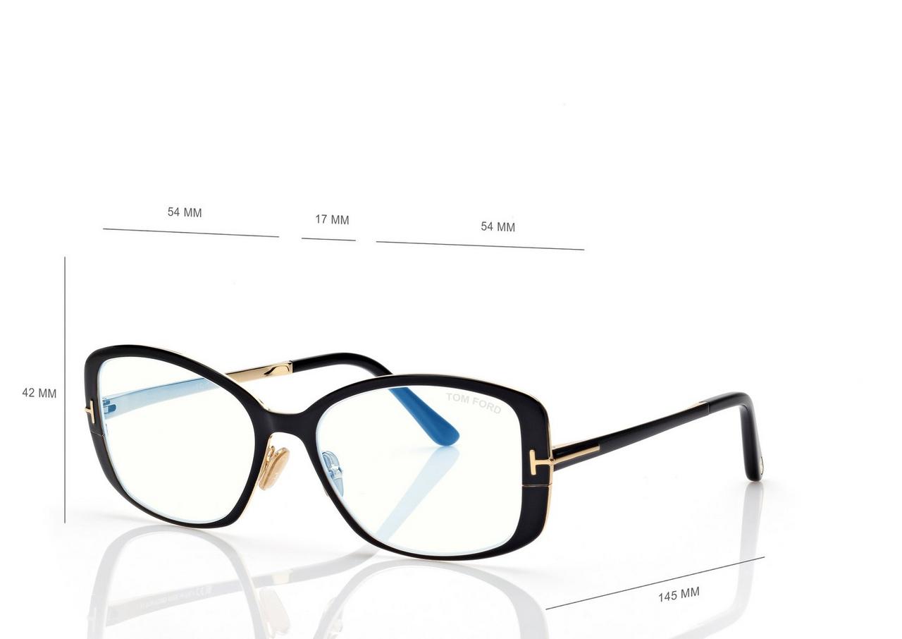 TOM FORD OM BLACK BLUE BLOCK RECTANGULAR OPTICALS