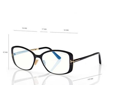 TOM FORD OM BLACK BLUE BLOCK RECTANGULAR OPTICALS