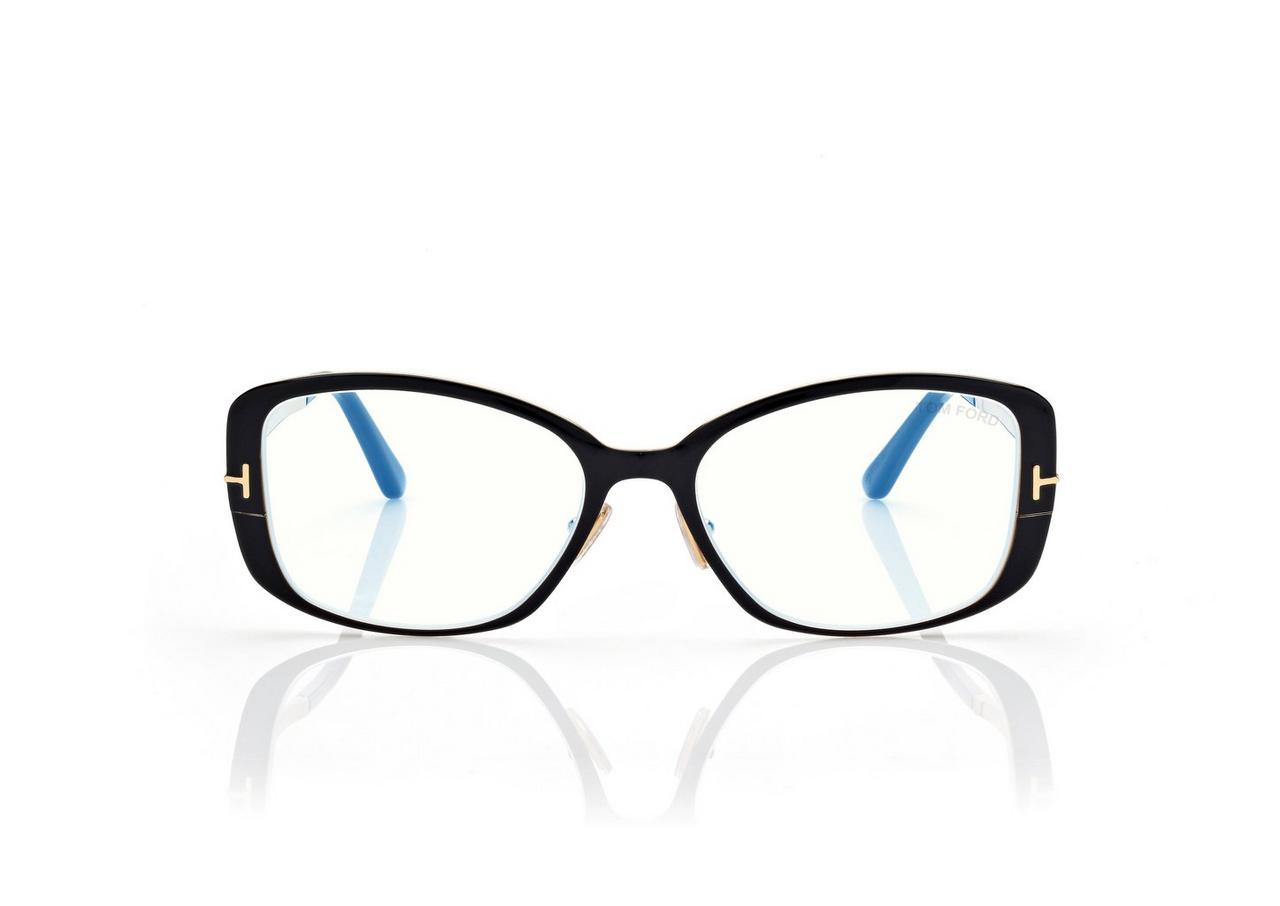 TOM FORD OM BLACK LUNETTES RECTANGULAIRES LUMI&Egrave;RE BLEUE