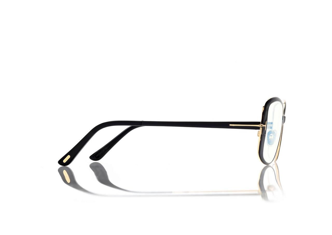 TOM FORD OM BLACK LUNETTES RECTANGULAIRES LUMI&Egrave;RE BLEUE