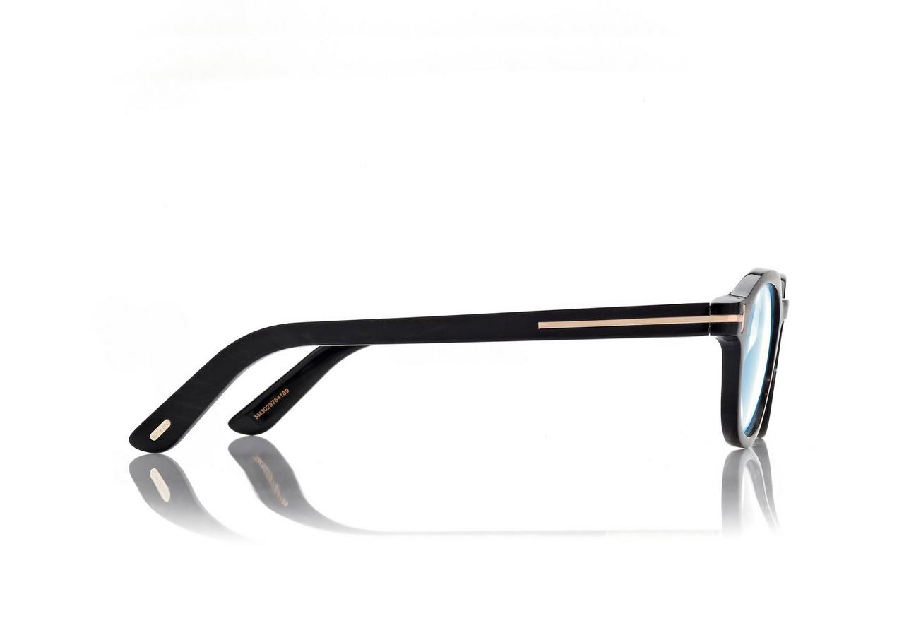 TOM FORD HORN BLACK HORN ROUND HORN BLUE BLOCK OPTICALS