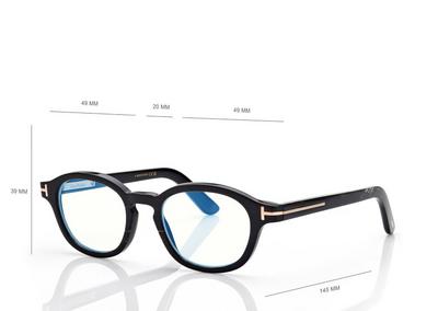 TOM FORD HORN BLACK HORN ROUND HORN BLUE BLOCK OPTICALS