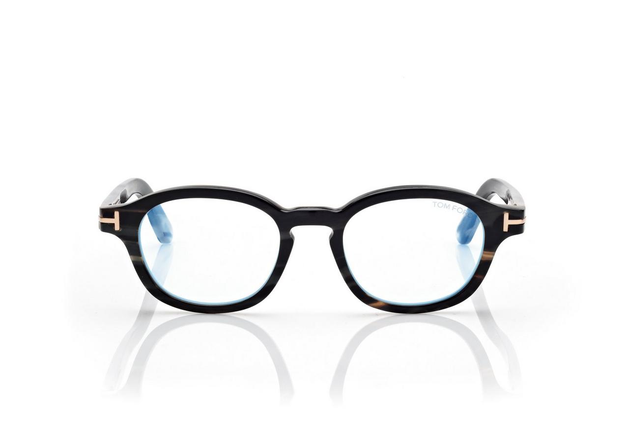 TOM FORD HORN LIGHT HORN ROUND HORN BLUE BLOCK OPTICALS