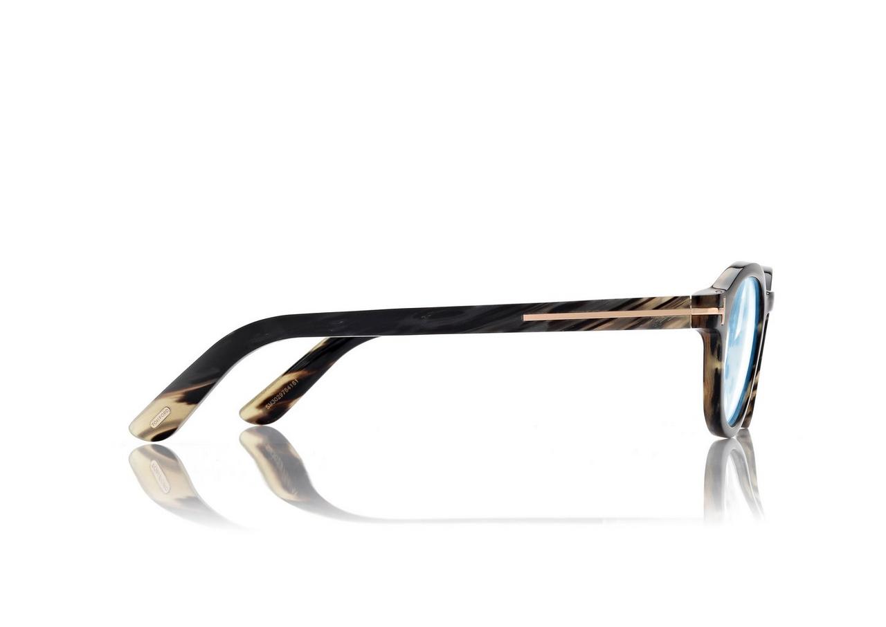 TOM FORD HORN LIGHT HORN ROUND HORN BLUE BLOCK OPTICALS