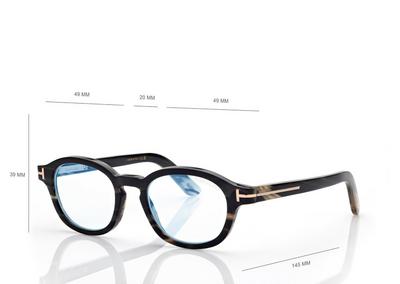 TOM FORD HORN LIGHT HORN ROUND HORN BLUE BLOCK OPTICALS