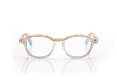 TOM FORD HORN BROWN HORN ROUND HORN BLUE BLOCK OPTICALS