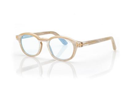 TOM FORD HORN BROWN HORN ROUND HORN BLUE BLOCK OPTICALS