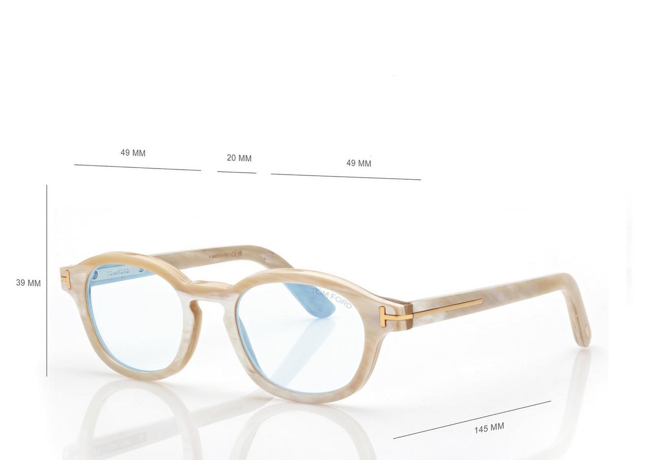 TOM FORD HORN BROWN HORN ROUND HORN BLUE BLOCK OPTICALS