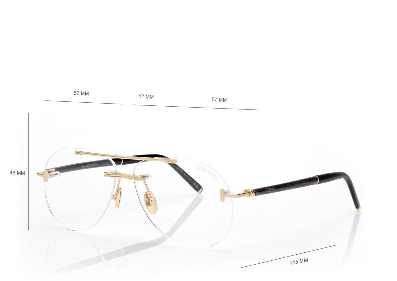 TOM FORD OM GOLD NAVIGATOR TITANIUM BLUE BLOCK OPTICALS