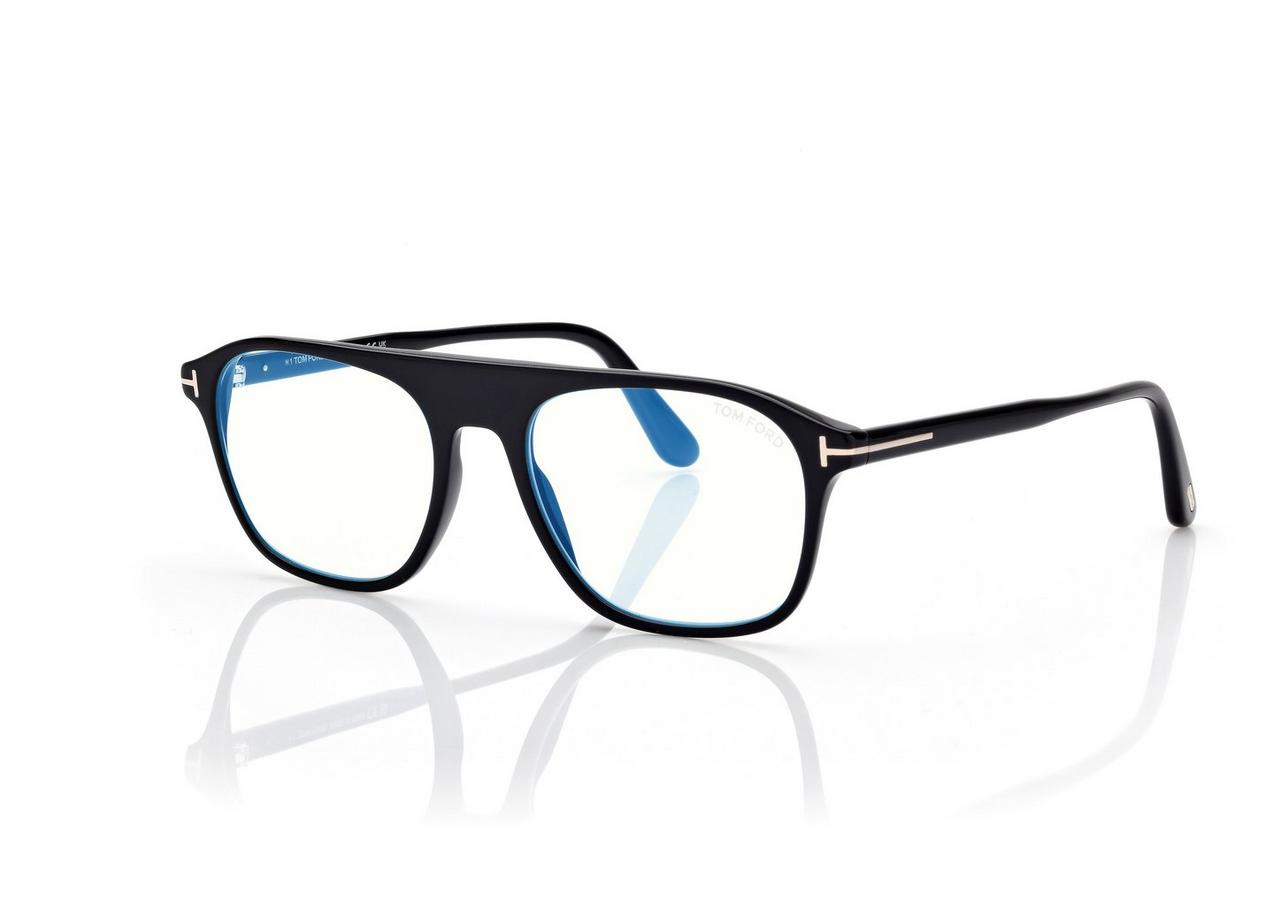TOM FORD OM BLACK BLUE BLOCK PILOT OPTICALS