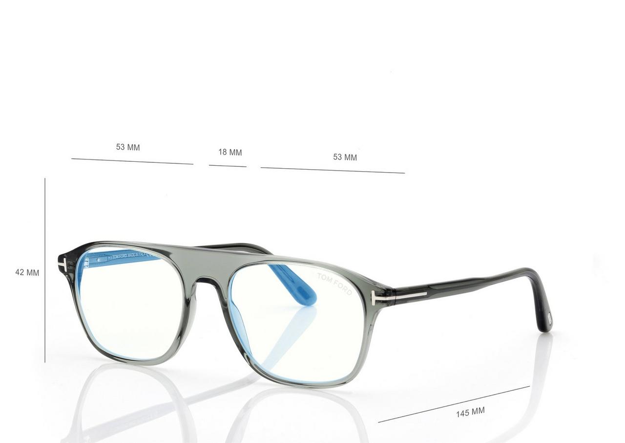 TOM FORD OM GREY BLUE BLOCK PILOT OPTICALS