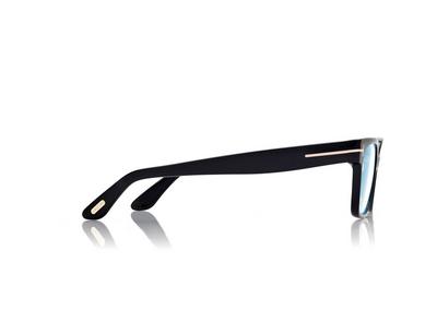 TOM FORD OM SHINY BLACK BLUE BLOCK RECTANGULAR OPTICALS