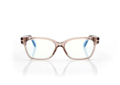 TOM FORD OM SHINY LIGHT BROWN BLUE BLOCK RECTANGULAR OPTICALS