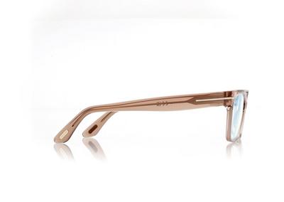 TOM FORD OM SHINY LIGHT BROWN BLUE BLOCK RECTANGULAR OPTICALS