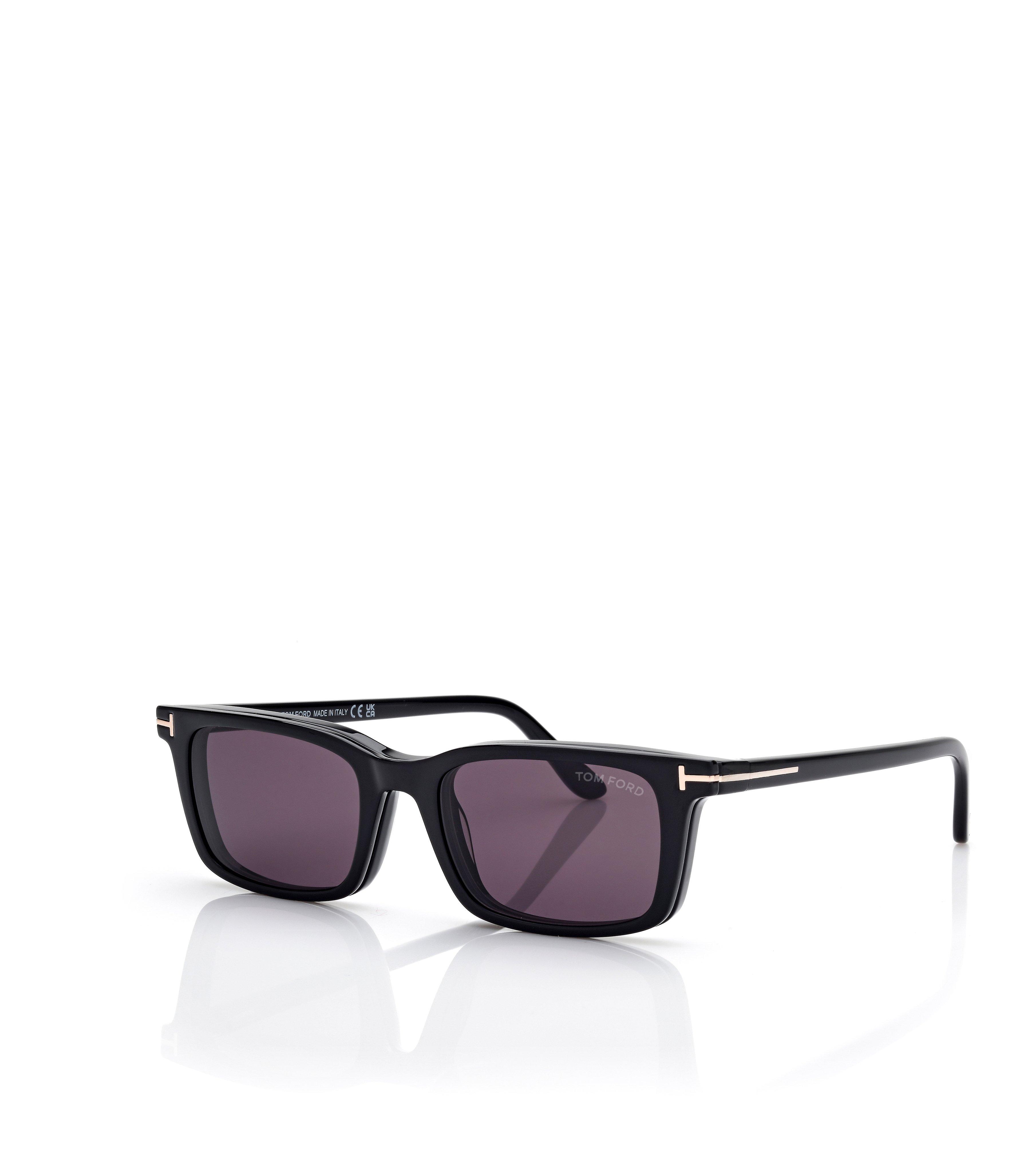 BLUE BLOCK RECTANGULAR OPTICALS WITH CLIP ON SUNGLASSES