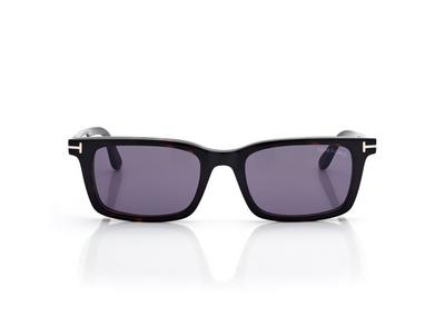 TOM FORD OM DARK HAVANA BLUE BLOCK RECTANGULAR OPTICALS WITH CLIP ON SUNGLASSES
