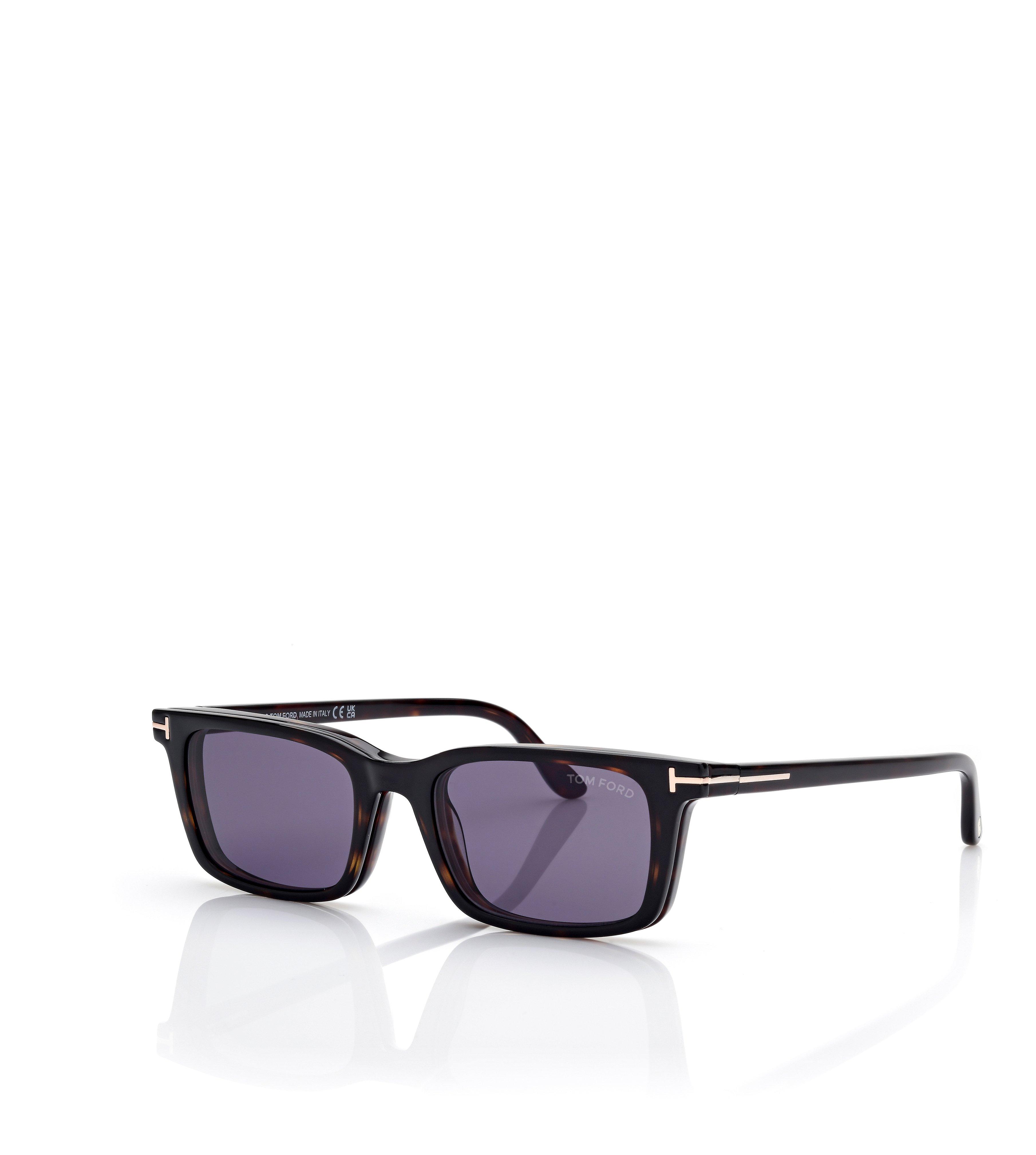 BLUE BLOCK RECTANGULAR OPTICALS WITH CLIP ON SUNGLASSES