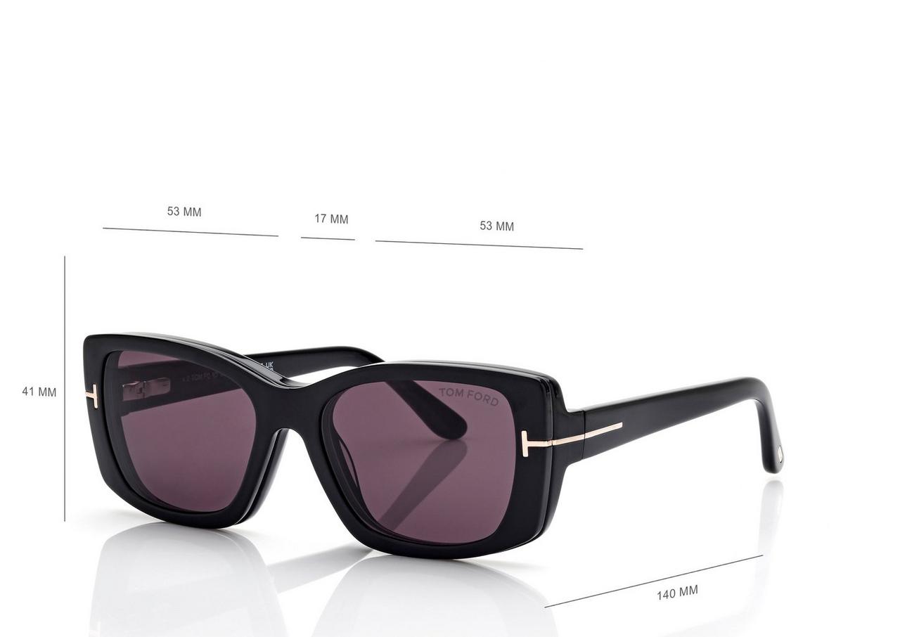 TOM FORD OM BLACK BLUE BLOCK RECTANGULAR OPTICALS WITH CLIP ON SUNGLASSES