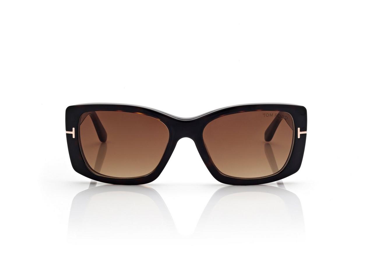 TOM FORD OM DARK HAVANA BLUE BLOCK RECTANGULAR OPTICALS WITH CLIP ON SUNGLASSES
