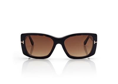 TOM FORD OM DARK HAVANA BLUE BLOCK RECTANGULAR OPTICALS WITH CLIP ON SUNGLASSES