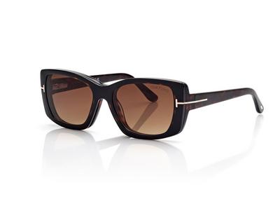 TOM FORD OM DARK HAVANA BLUE BLOCK RECTANGULAR OPTICALS WITH CLIP ON SUNGLASSES