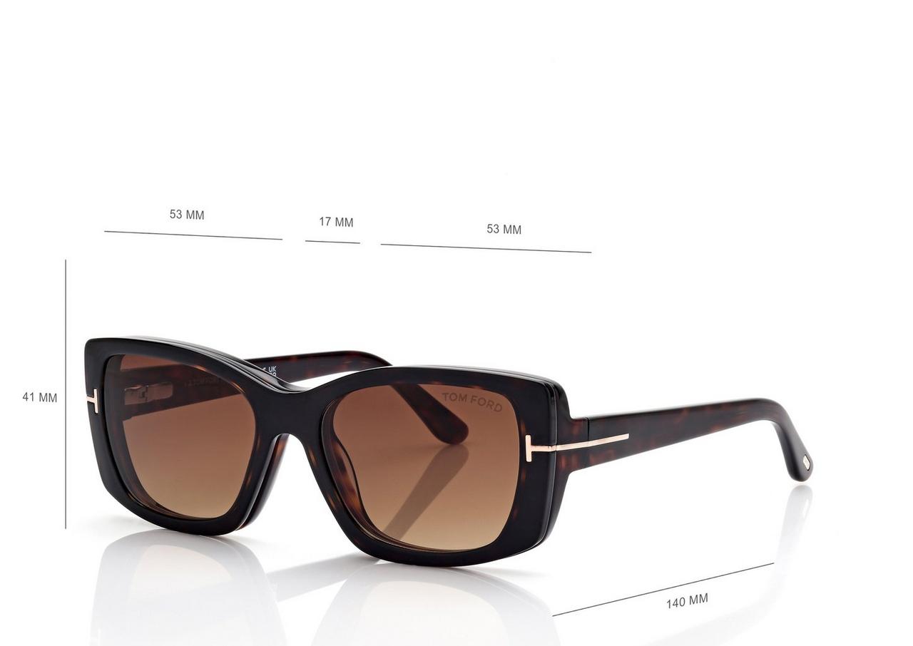 TOM FORD OM DARK HAVANA BLUE BLOCK RECTANGULAR OPTICALS WITH CLIP ON SUNGLASSES