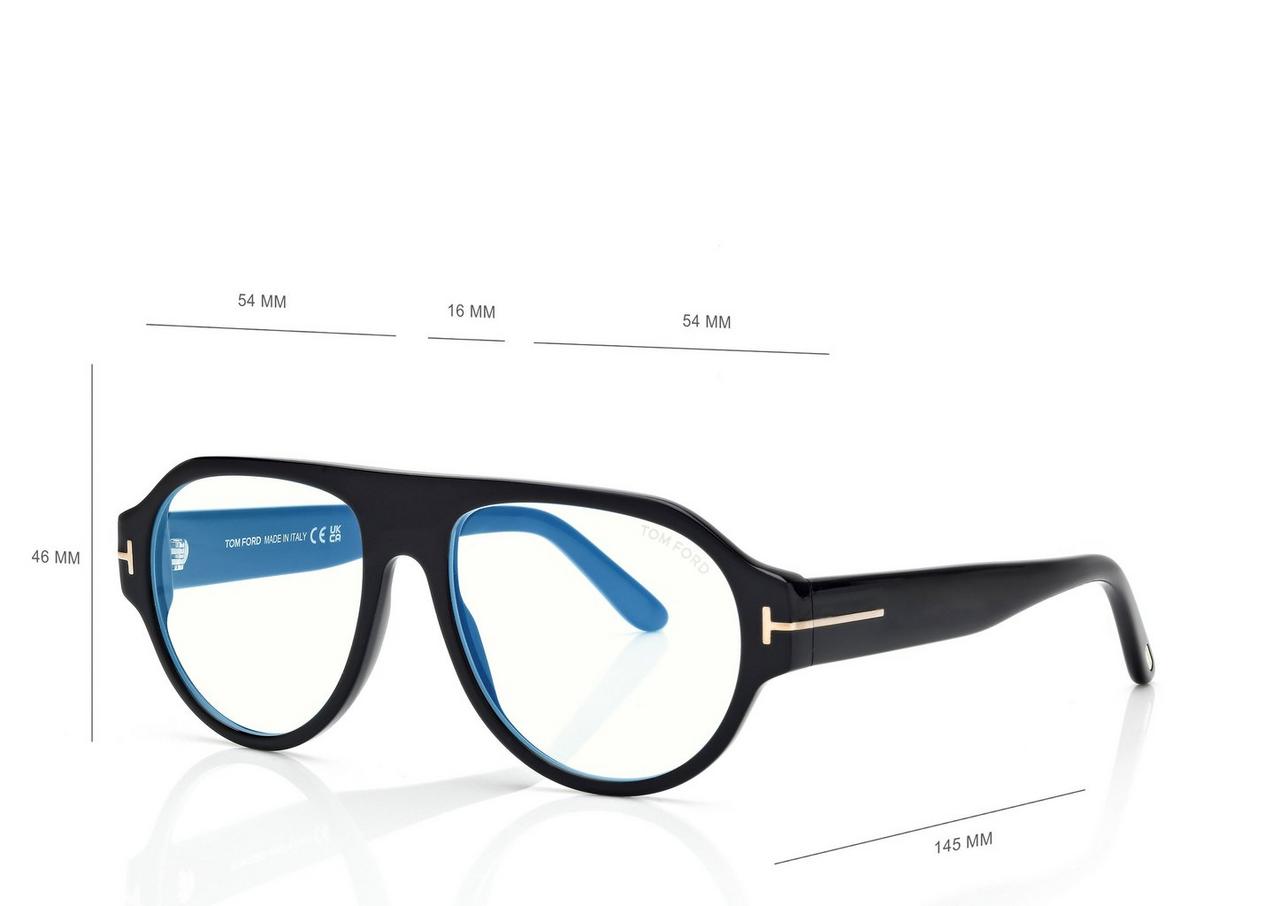 TOM FORD  BLACK BLUE BLOCK PILOT OPTICALS