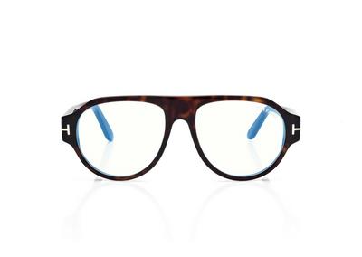 TOM FORD  DARK HAVANA BLUE BLOCK PILOT OPTICALS