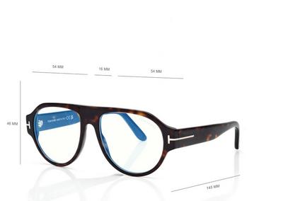 TOM FORD  DARK HAVANA BLUE BLOCK PILOT OPTICALS